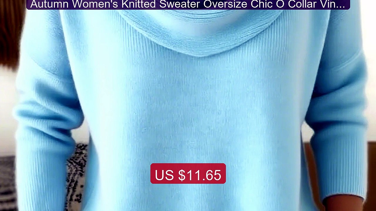Autumn Women's Knitted Sweater Oversize Chic O Collar Vintage ... -- Best Buy 2026 | Great Quality!