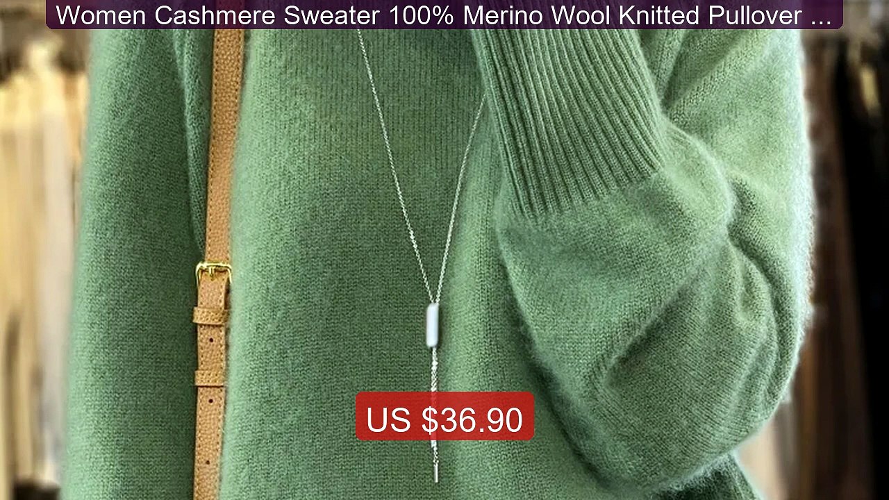 Women Cashmere Sweater 100% Merino Wool Knitted Pullover Autumn Win... -- Top Rated 2026 | Buy Now!