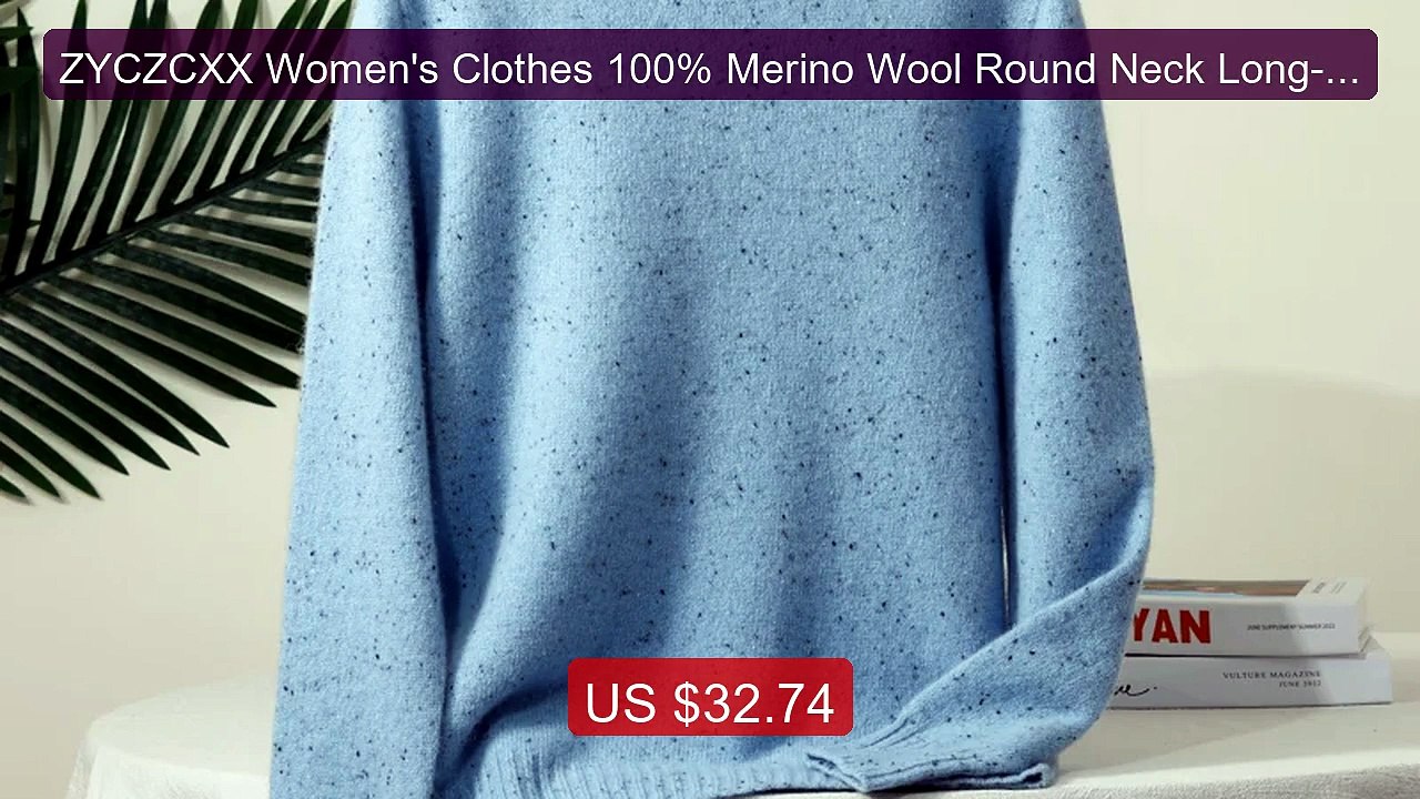 ZYCZCXX Women's Clothes 100% Merino Wool Round Neck Long-Sleev... -- Best Buy 2026 | Great Quality!