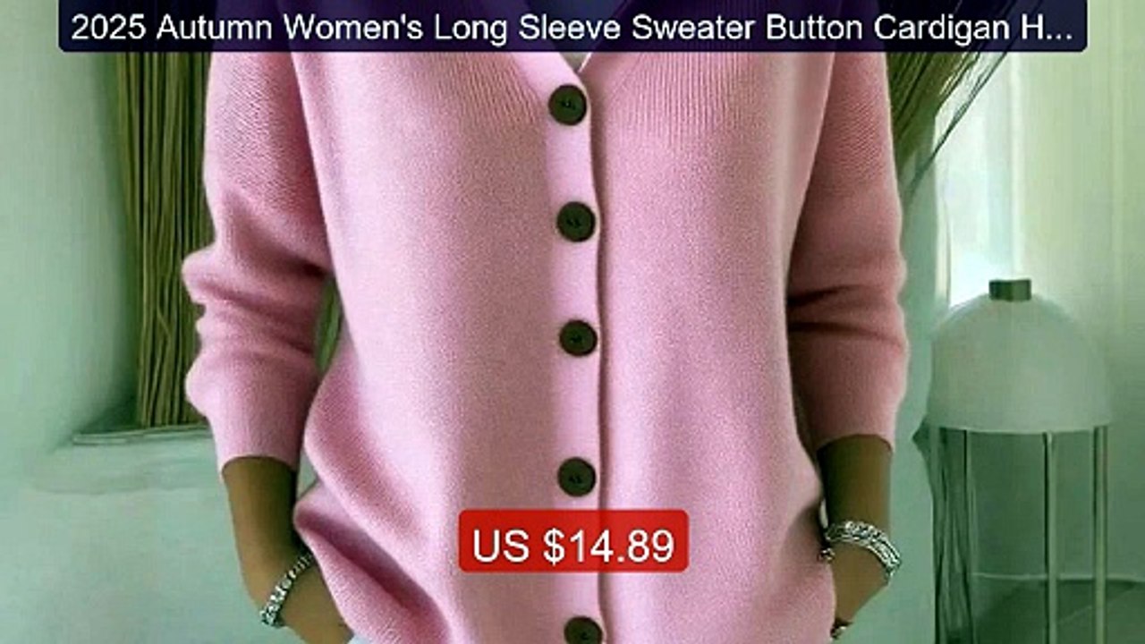 2025 Autumn Women's Long Sleeve Sweater Button Cardigan Hooded... -- Hot Deal 2026 | Limited Offer!