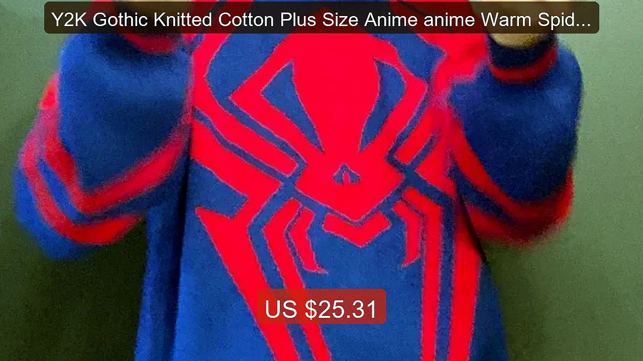 Y2K Gothic Knitted Cotton Plus Size Anime anime Warm Spider Sweater... -- Top Rated 2026 | Buy Now!