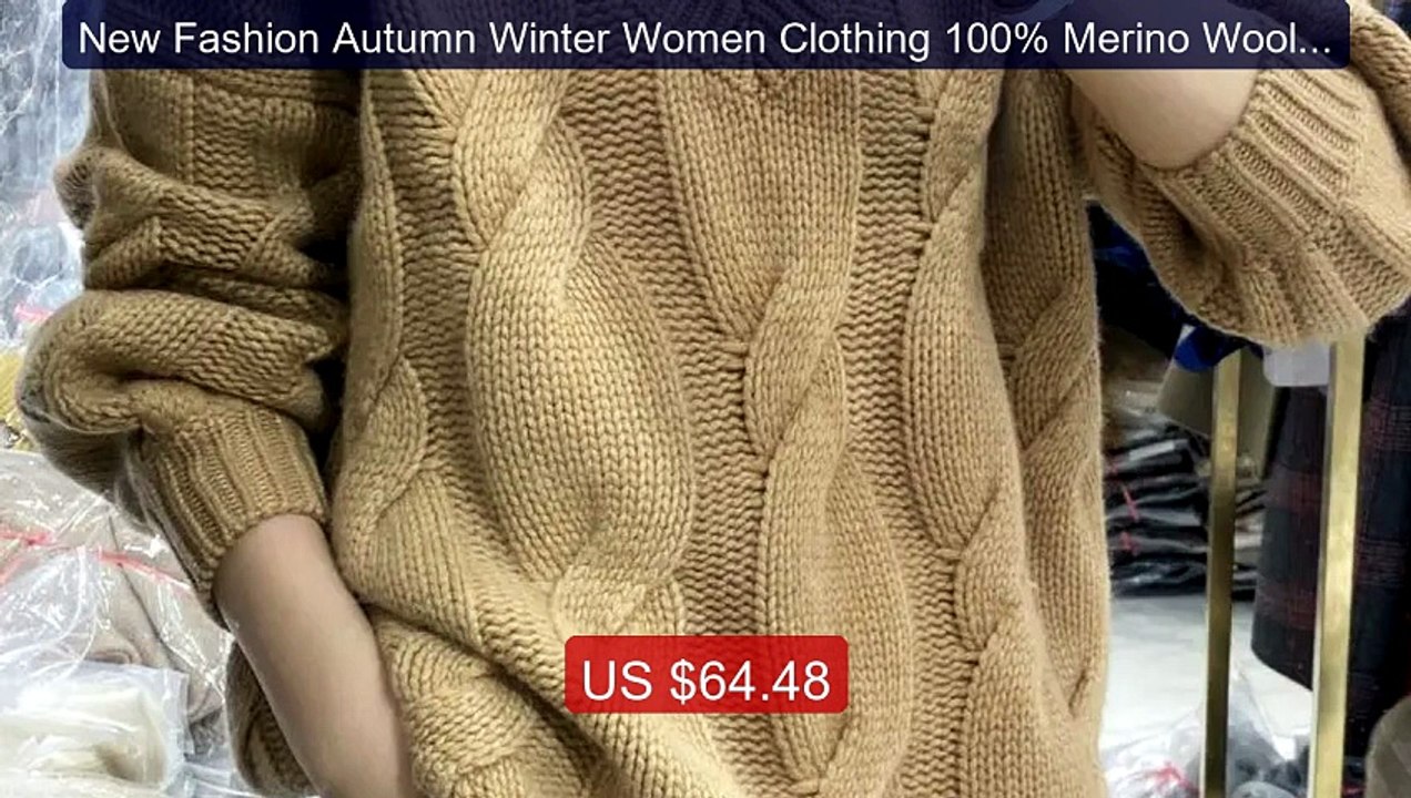 New Fashion Autumn Winter Women Clothing 100% Merino Wool V-Ne... -- Best Buy 2026 | Great Quality!
