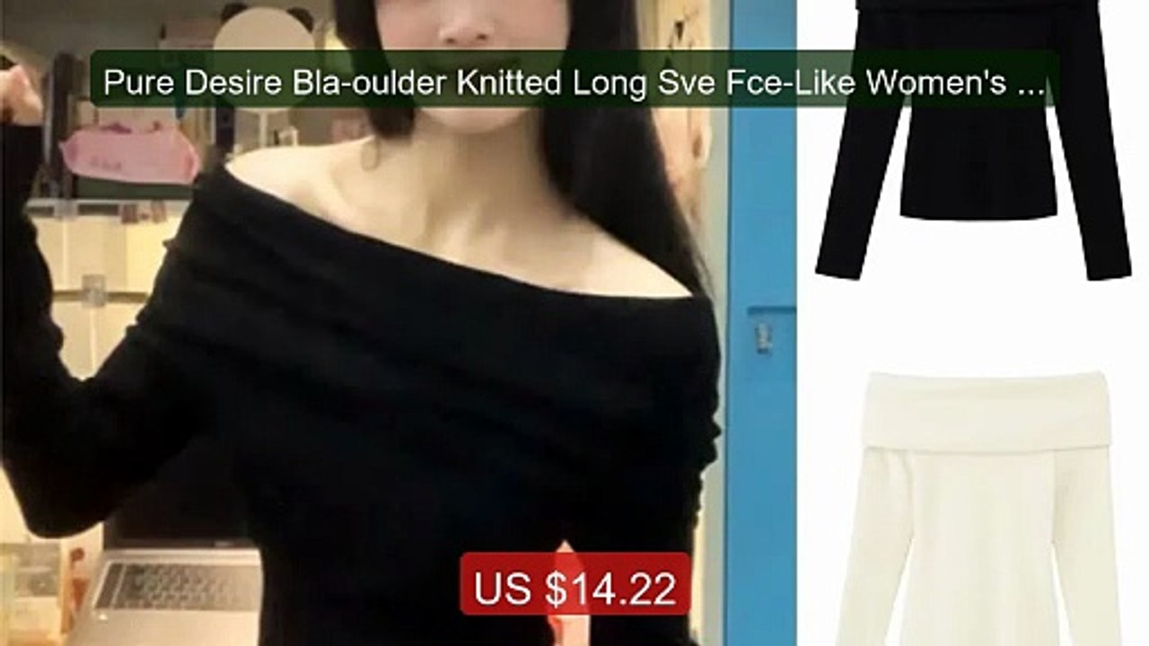 Pure Desire Bla-oulder Knitted Long Sve Fce-Like Women's Top ... -- Amazing Value 2026 | Must Have!