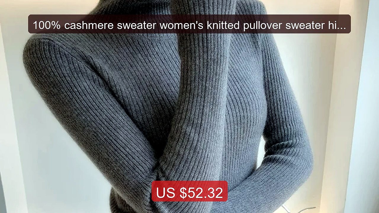 100% cashmere sweater women's knitted pullover sweater high neck s... -- Best Deal 2026 | Shop Now!