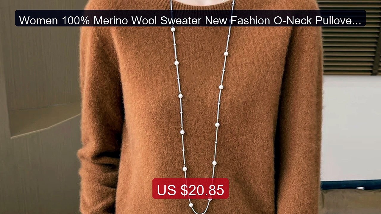 Women 100% Merino Wool Sweater New Fashion O-Neck Pullover ... -- Top Pick 2026 | Unbeatable Price!