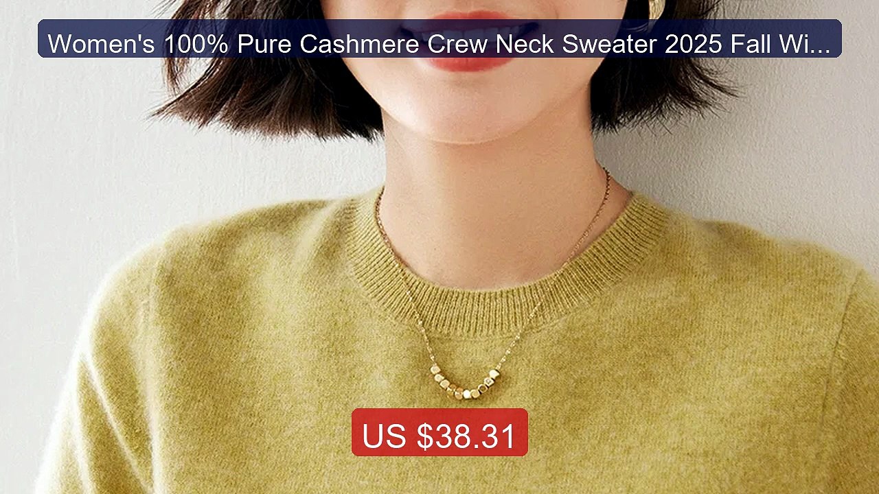 Women's 100% Pure Cashmere Crew Neck Sweater 2025 Fall Winter ... -- Hot Deal 2026 | Limited Offer!
