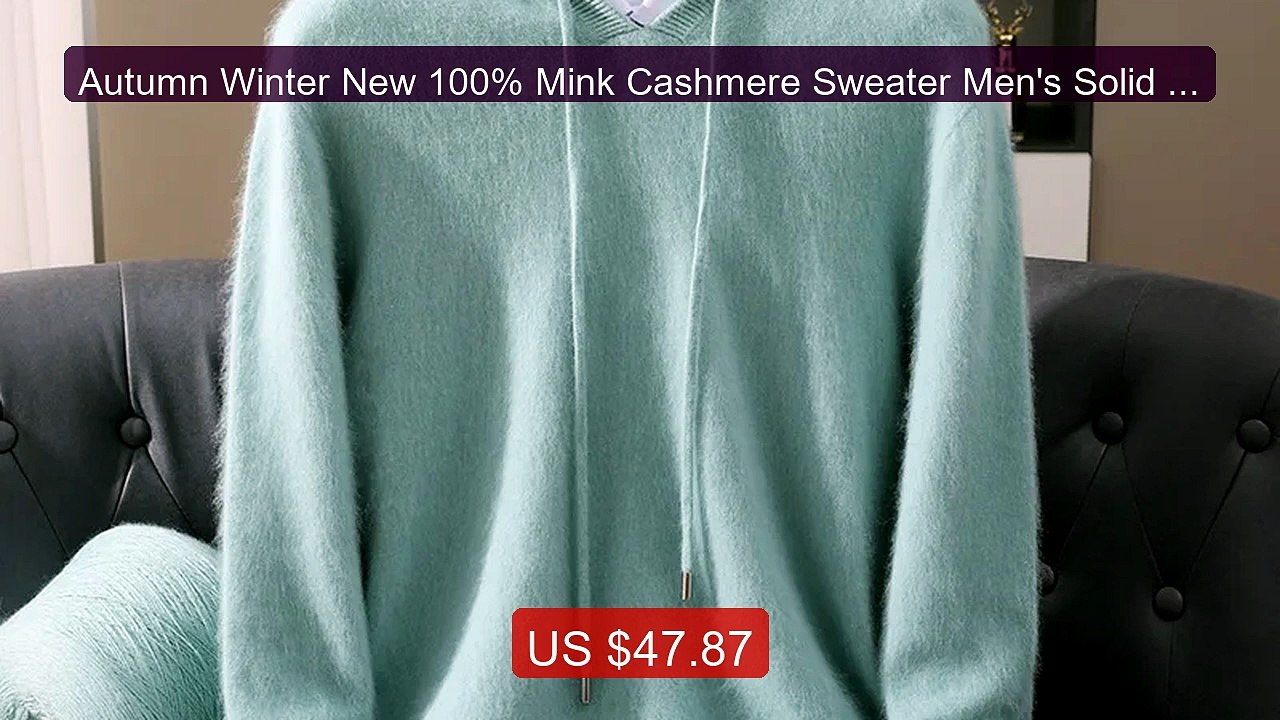 Autumn Winter New 100% Mink Cashmere Sweater Men's Solid Color... -- Hot Deal 2026 | Limited Offer!