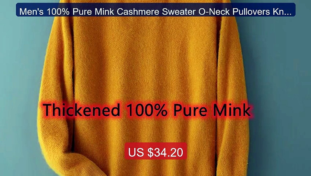 Men's 100% Pure Mink Cashmere Sweater O-Neck Pullovers Knit Large ... -- Best Deal 2026 | Shop Now!