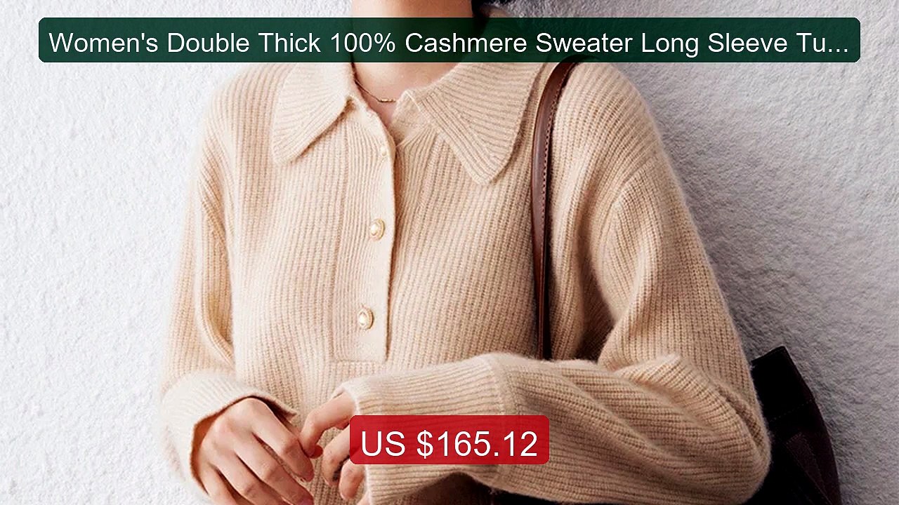 Women's Double Thick 100% Cashmere Sweater Long Sleeve Turn... -- Top Pick 2026 | Unbeatable Price!