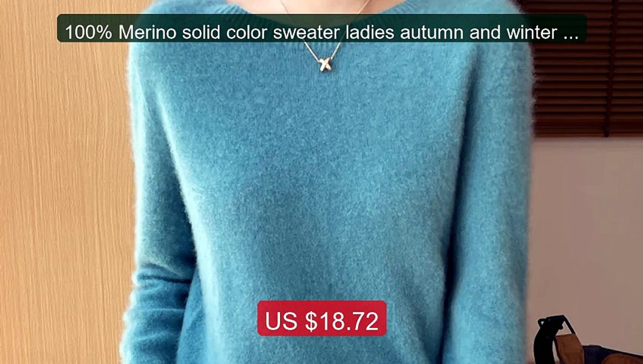 100% Merino solid color sweater ladies autumn and winter new ... -- Amazing Value 2026 | Must Have!