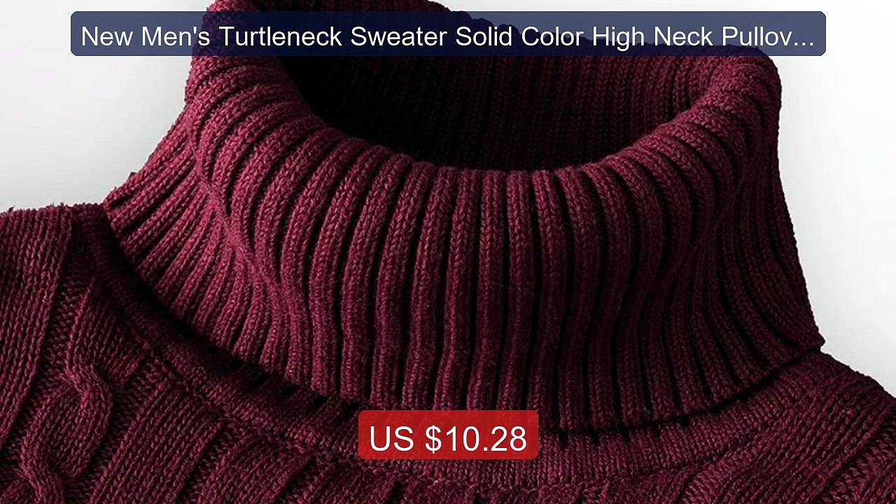 New Men's Turtleneck Sweater Solid Color High Neck Pullover Kn... -- Hot Deal 2026 | Limited Offer!