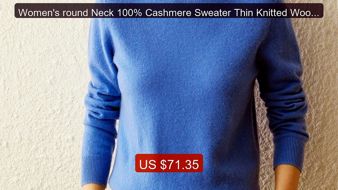 Women's round Neck 100% Cashmere Sweater Thin Knitted Wool Pu... -- Amazing Value 2026 | Must Have!