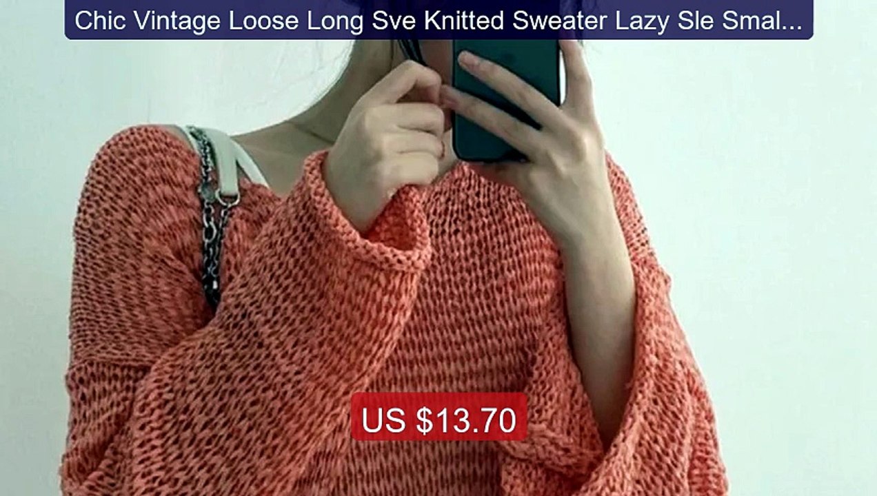 Chic Vintage Loose Long Sve Knitted Sweater Lazy Sle Small ence De... -- Best Deal 2026 | Shop Now!
