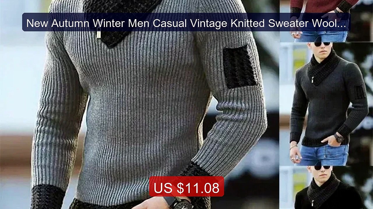 New Autumn Winter Men Casual Vintage Knitted Sweater Wool Turtlene... -- Best Deal 2026 | Shop Now!