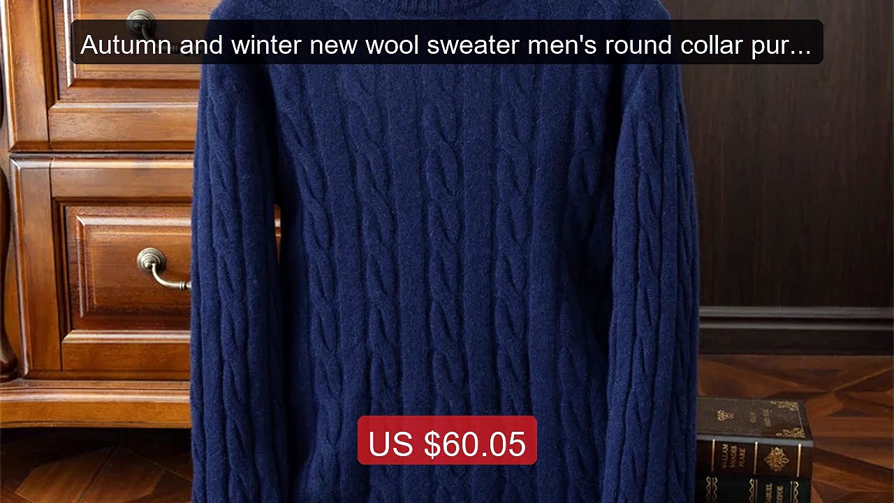 Autumn and winter new wool sweater men's round collar pure ... -- Top Pick 2026 | Unbeatable Price!