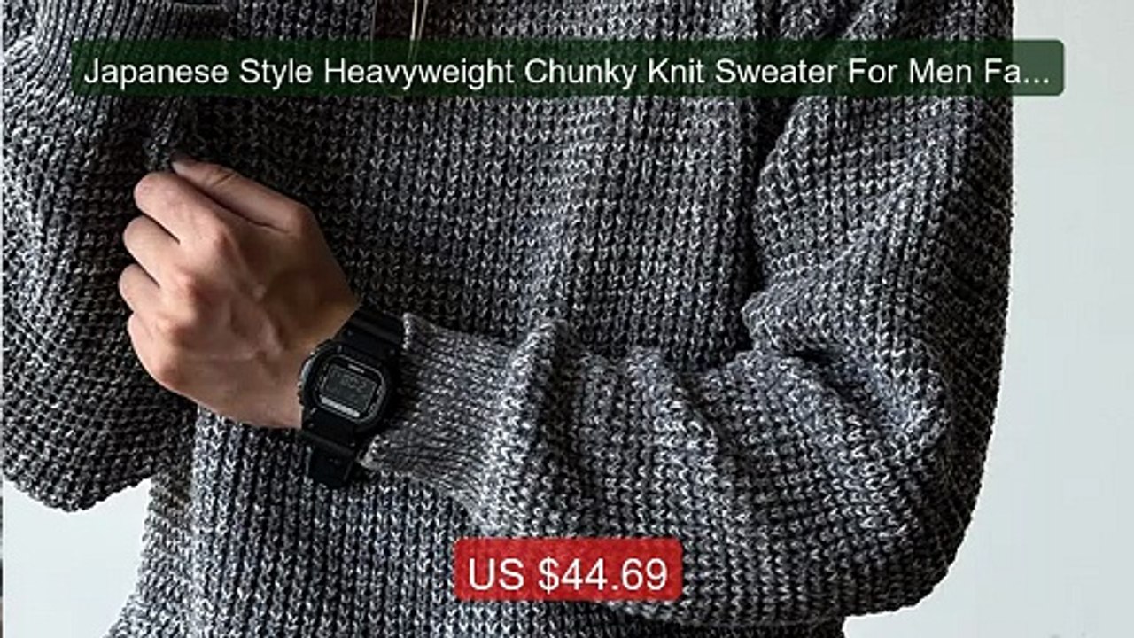 Japanese Style Heavyweight Chunky Knit Sweater For Men Fall... -- Top Pick 2026 | Unbeatable Price!