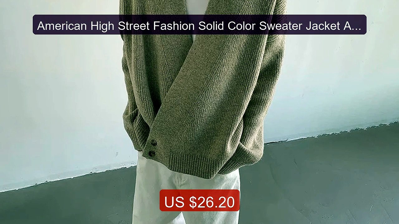 American High Street Fashion Solid Color Sweater Jacket Autumn... -- Hot Deal 2026 | Limited Offer!