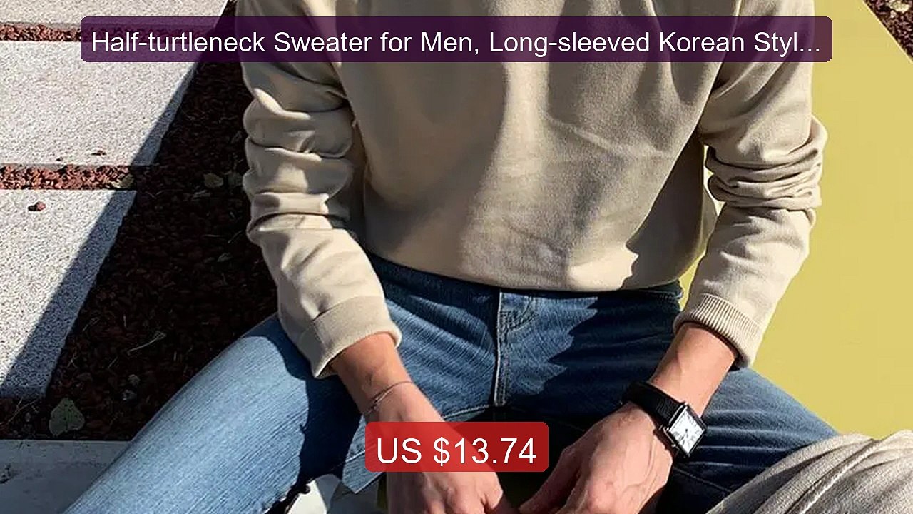 Half-turtleneck Sweater for Men, Long-sleeved Korean Style Trendy K... -- Top Rated 2026 | Buy Now!