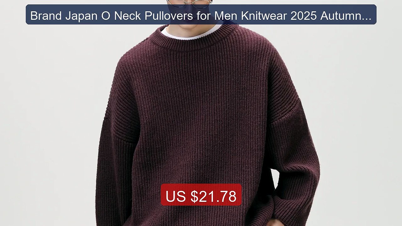 Brand Japan O Neck Pullovers for Men Knitwear 2025 Autumn Winter S... -- Best Deal 2026 | Shop Now!