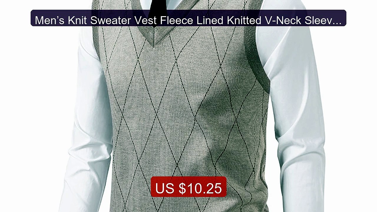 Men’s Knit Sweater Vest Fleece Lined Knitted V-Neck Sleeveless Vest... -- Top Rated 2026 | Buy Now!