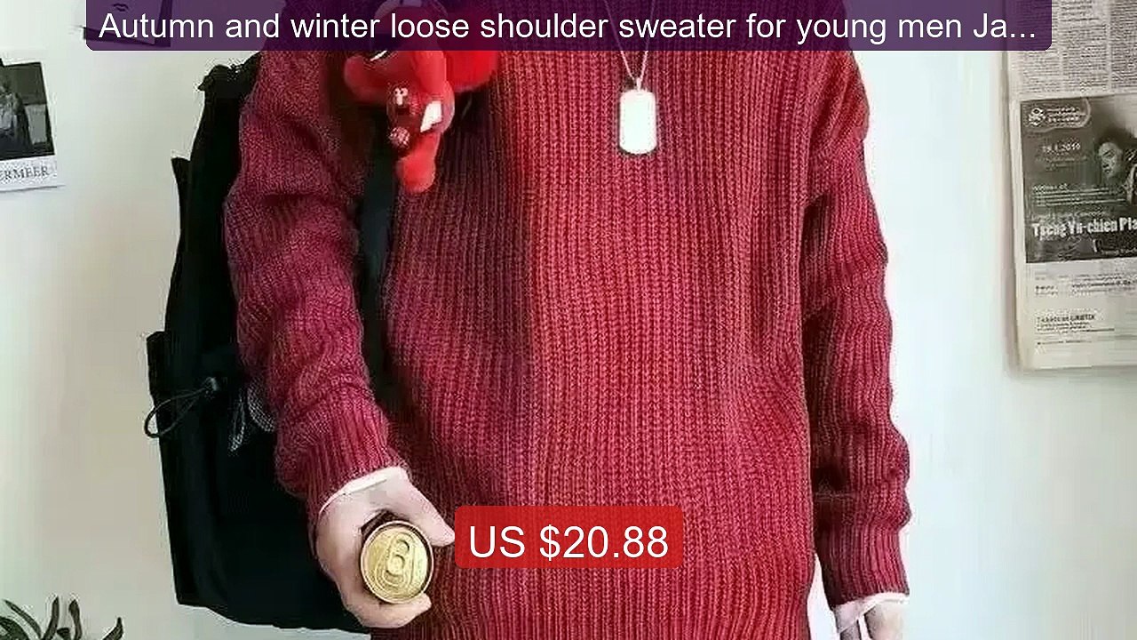 Autumn and winter loose shoulder sweater for young men Japanese ret... -- Top Rated 2026 | Buy Now!