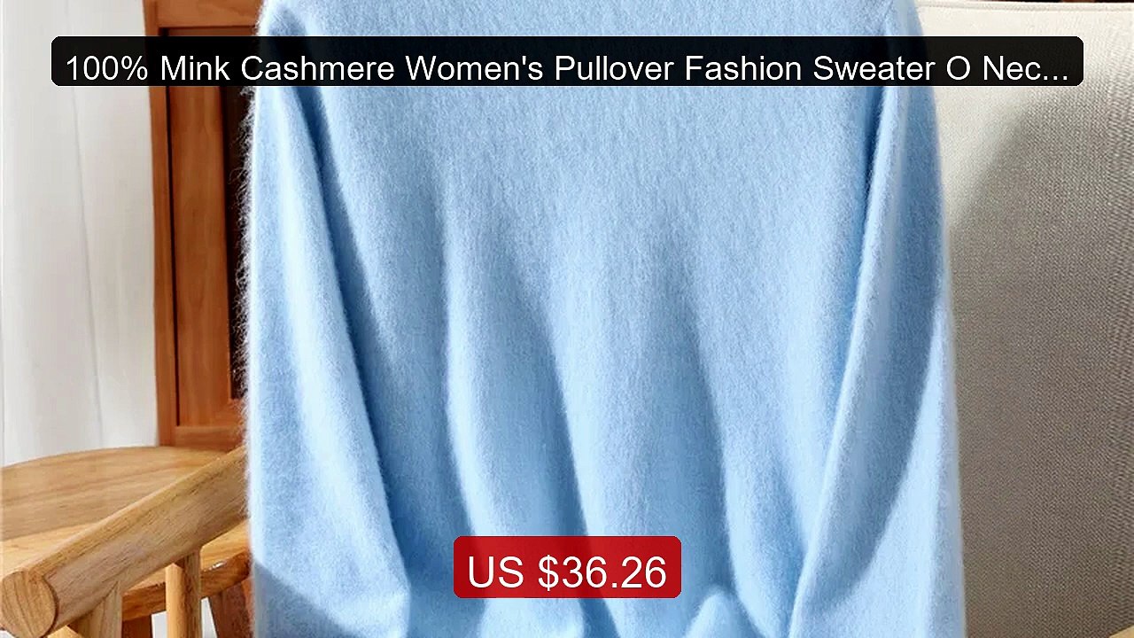 100% Mink Cashmere Women's Pullover Fashion Sweater O Neck Com... -- Best Buy 2026 | Great Quality!