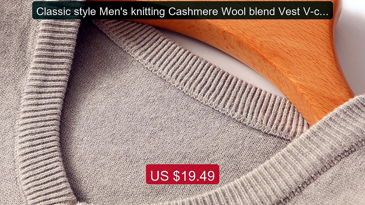 Classic style Men's knitting Cashmere Wool blend Vest V-colla... -- Amazing Value 2026 | Must Have!