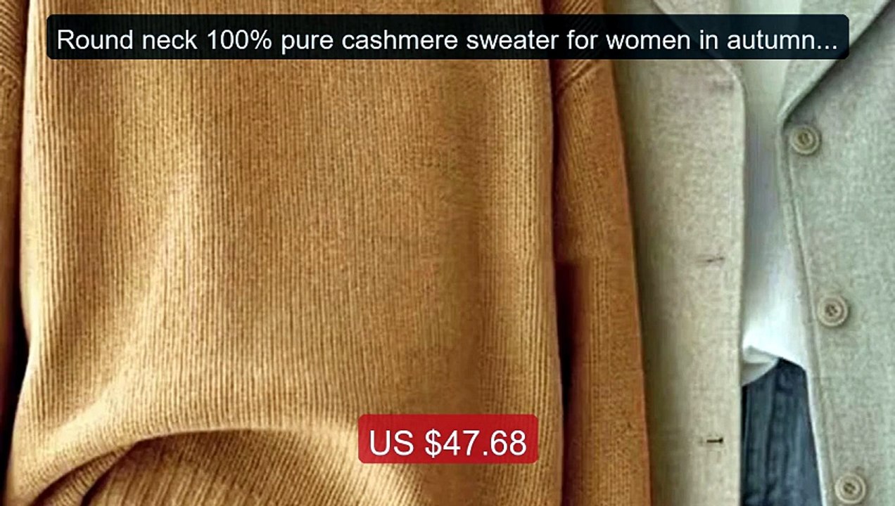 Round neck 100% pure cashmere sweater for women in autumn and ... -- Hot Deal 2026 | Limited Offer!
