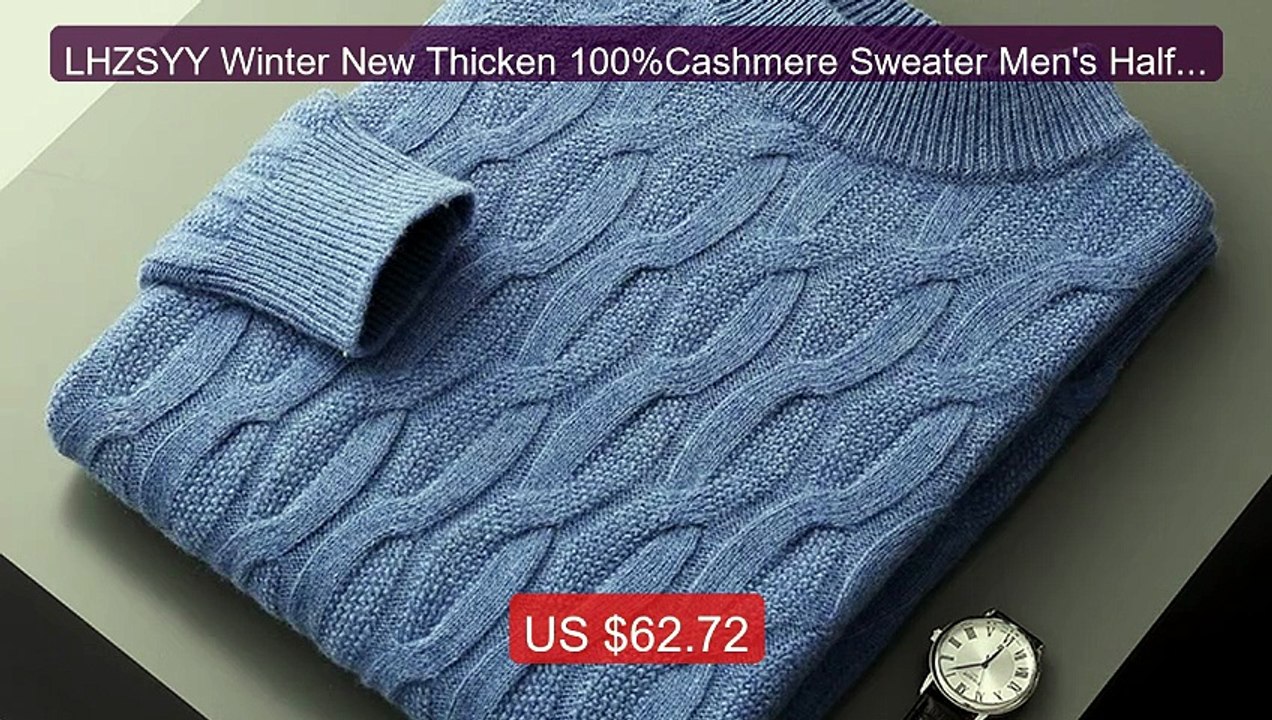 LHZSYY Winter New Thicken 100%Cashmere Sweater Men's Half-high... -- Hot Deal 2026 | Limited Offer!