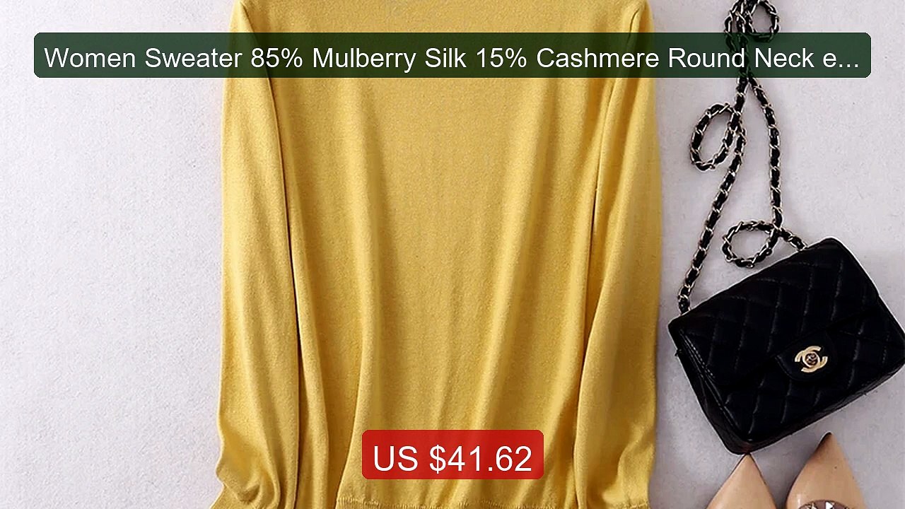 Women Sweater 85% Mulberry Silk 15% Cashmere Round Neck everyday Lo... -- Top Rated 2026 | Buy Now!
