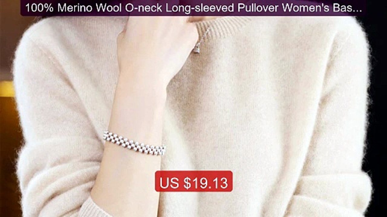 100% Merino Wool O-neck Long-sleeved Pullover Women's Basic... -- Top Pick 2026 | Unbeatable Price!