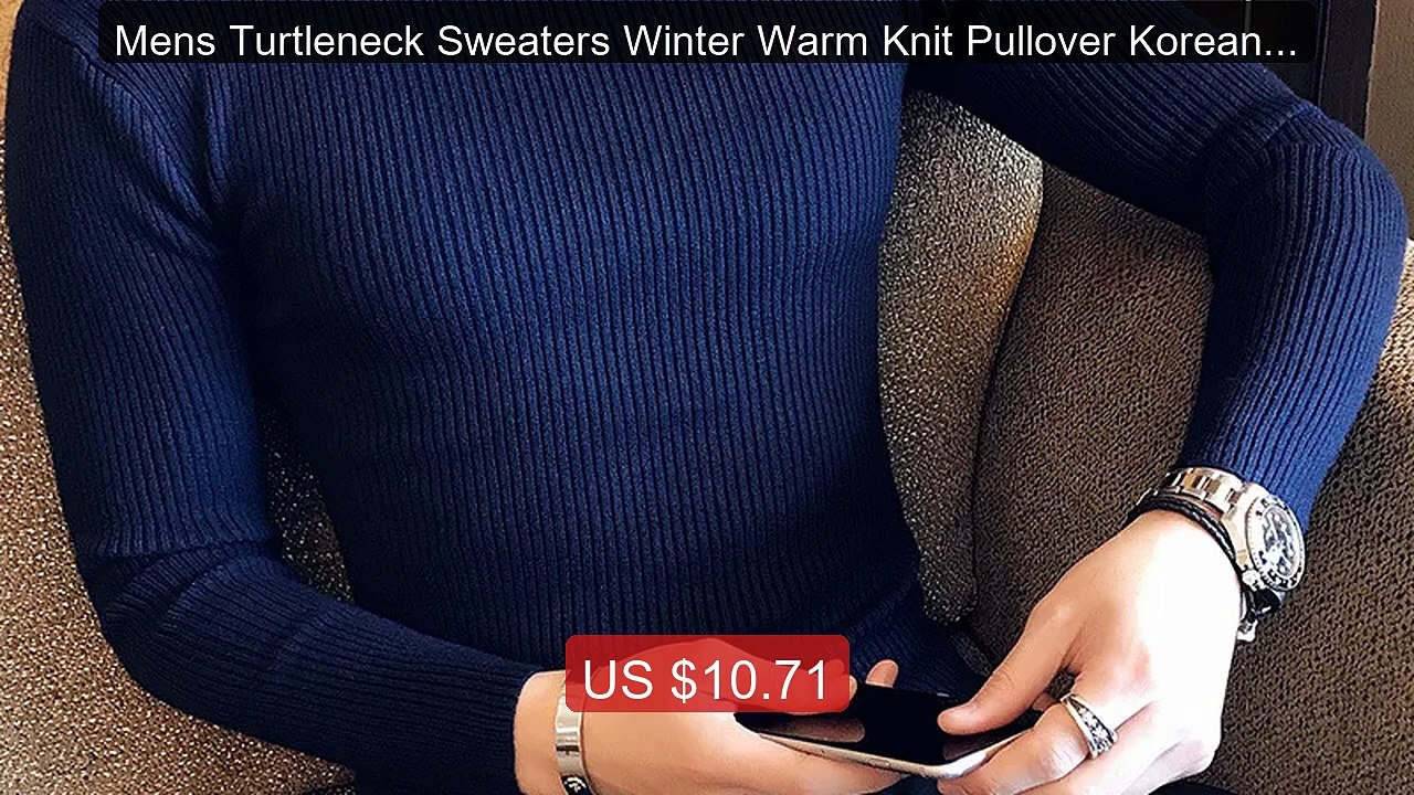 Mens Turtleneck Sweaters Winter Warm Knit Pullover Korean Cot... -- Amazing Value 2026 | Must Have!