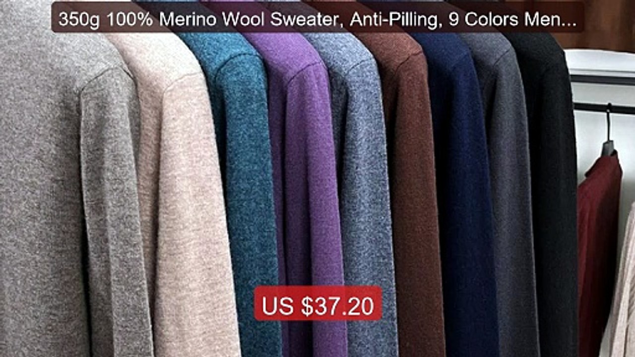 350g 100% Merino Wool Sweater, Anti-Pilling, 9 Colors Men's R... -- Amazing Value 2026 | Must Have!