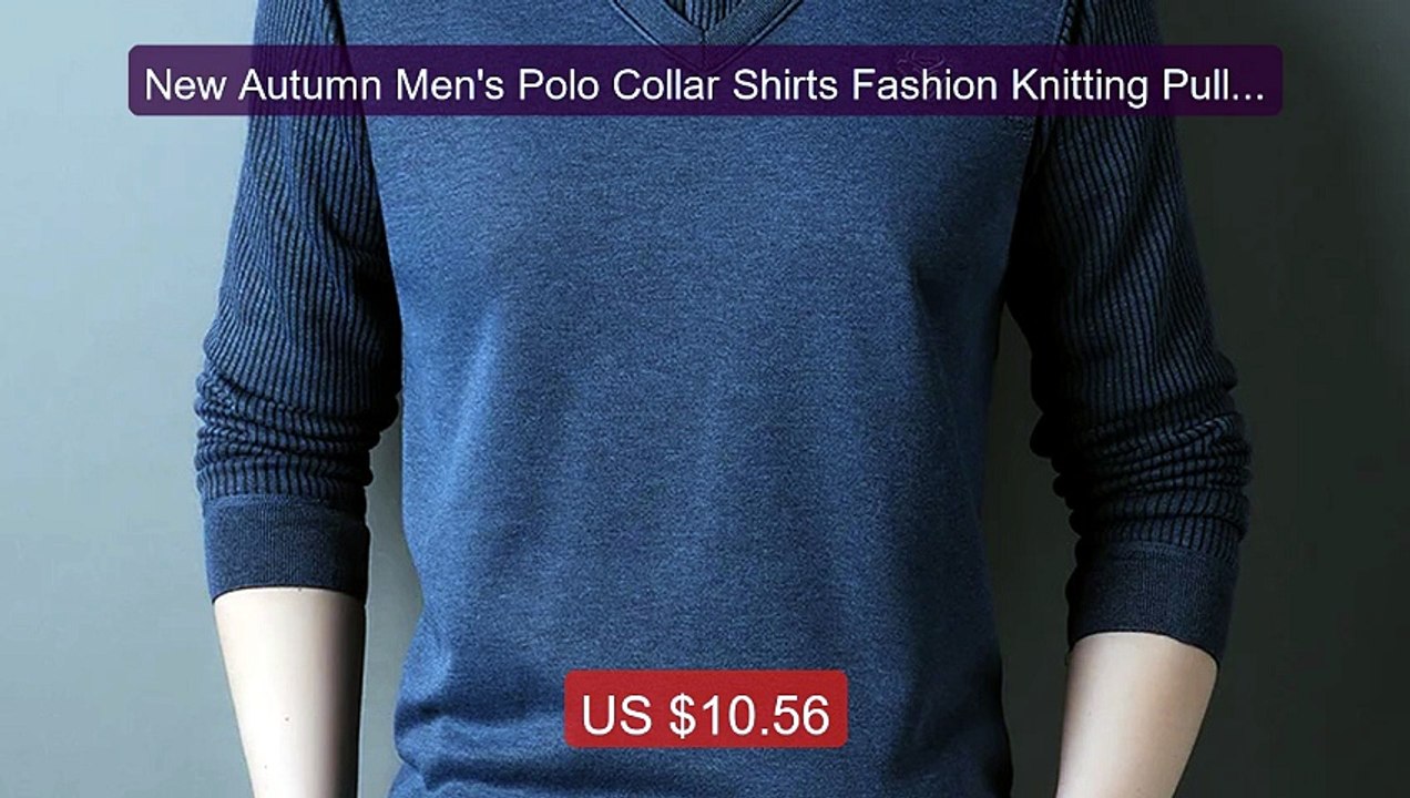 New Autumn Men's Polo Collar Shirts Fashion Knitting Pullovers Stri... -- Top Rated 2026 | Buy Now!