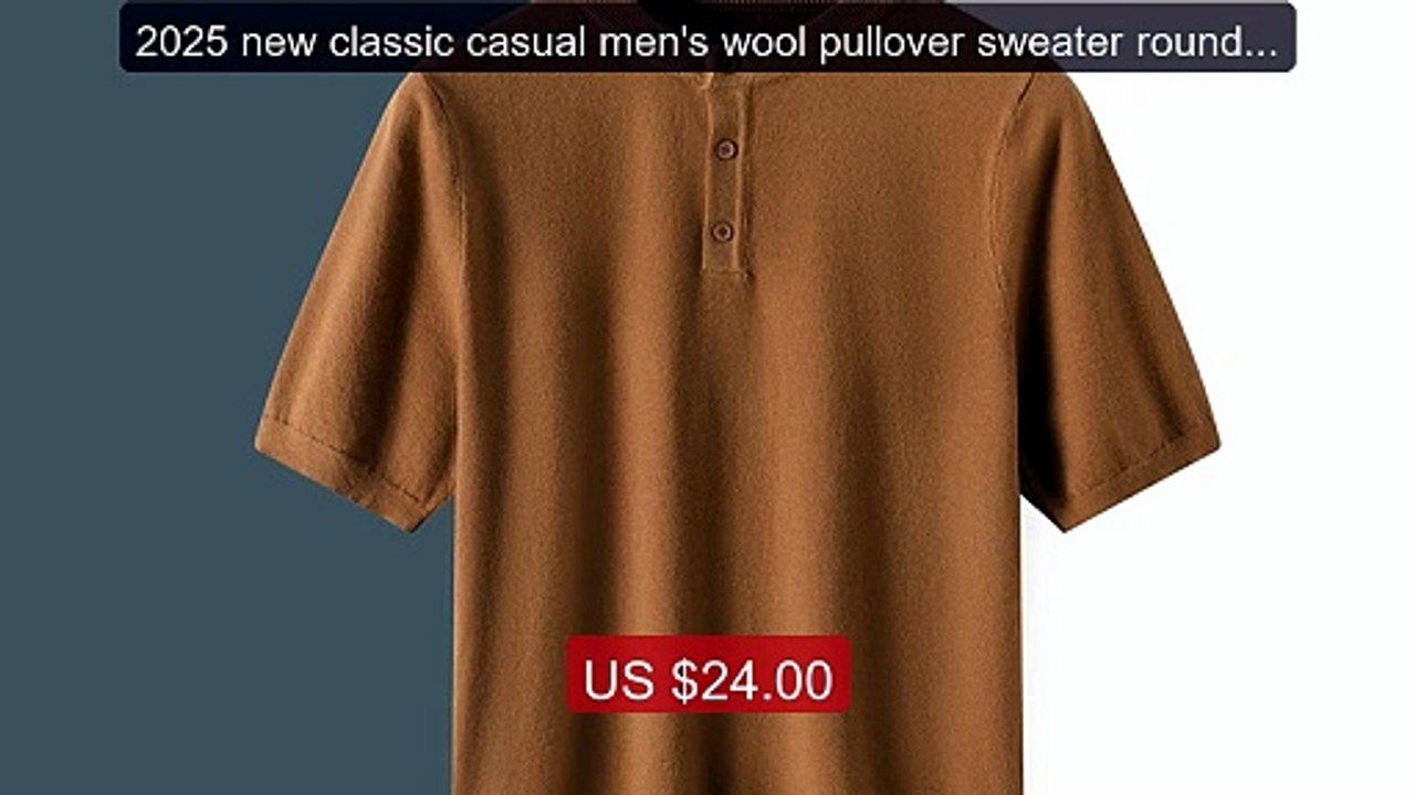 2025 new classic casual men's wool pullover sweater round neck shor... -- Top Rated 2026 | Buy Now!