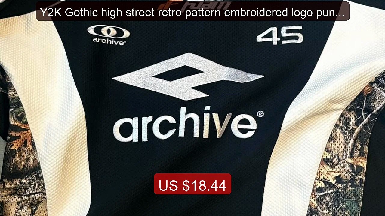 Y2K Gothic high street retro pattern embroidered logo punk casual m... -- Top Rated 2026 | Buy Now!