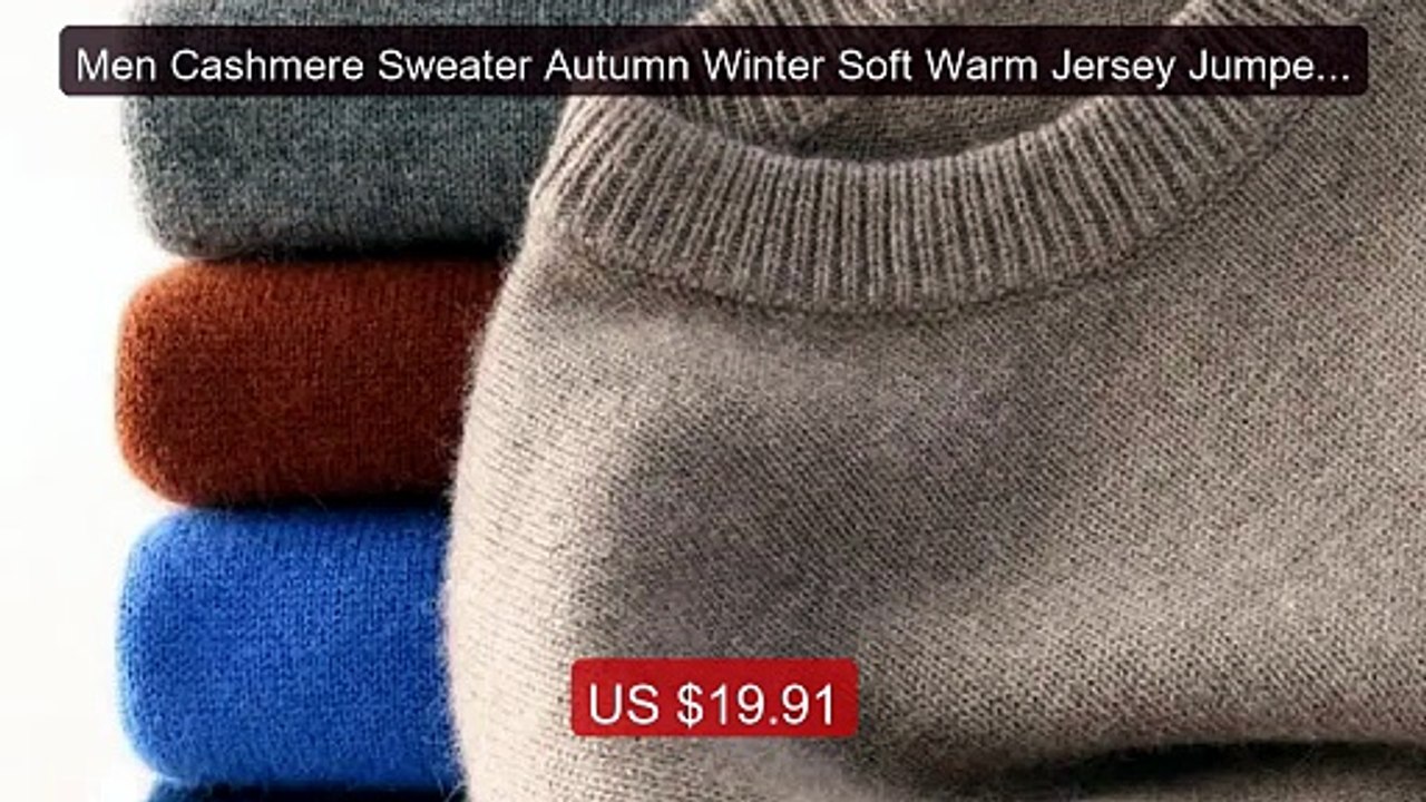 Men Cashmere Sweater Autumn Winter Soft Warm Jersey Jumper Ro... -- Amazing Value 2026 | Must Have!