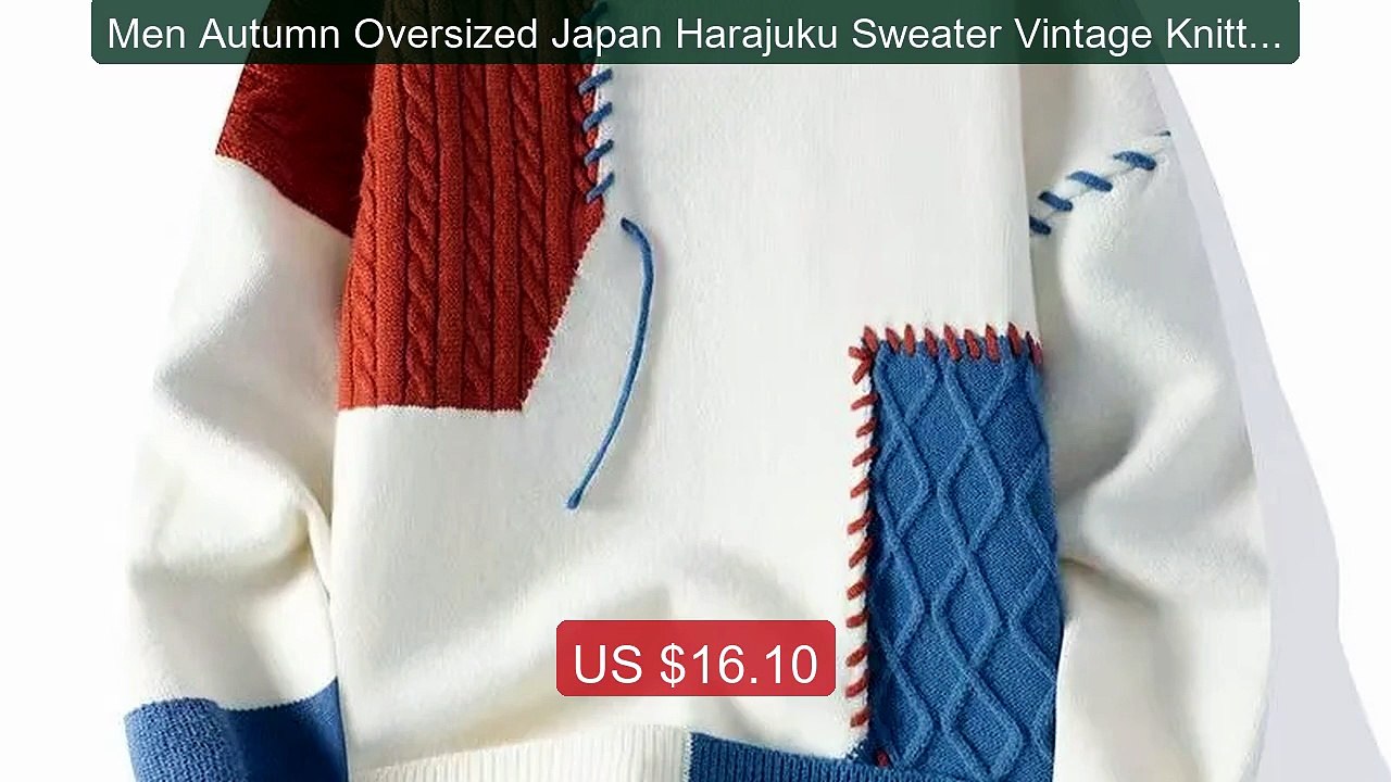 Men Autumn Oversized Japan Harajuku Sweater Vintage Knitted Men's R... -- Top Rated 2026 | Buy Now!