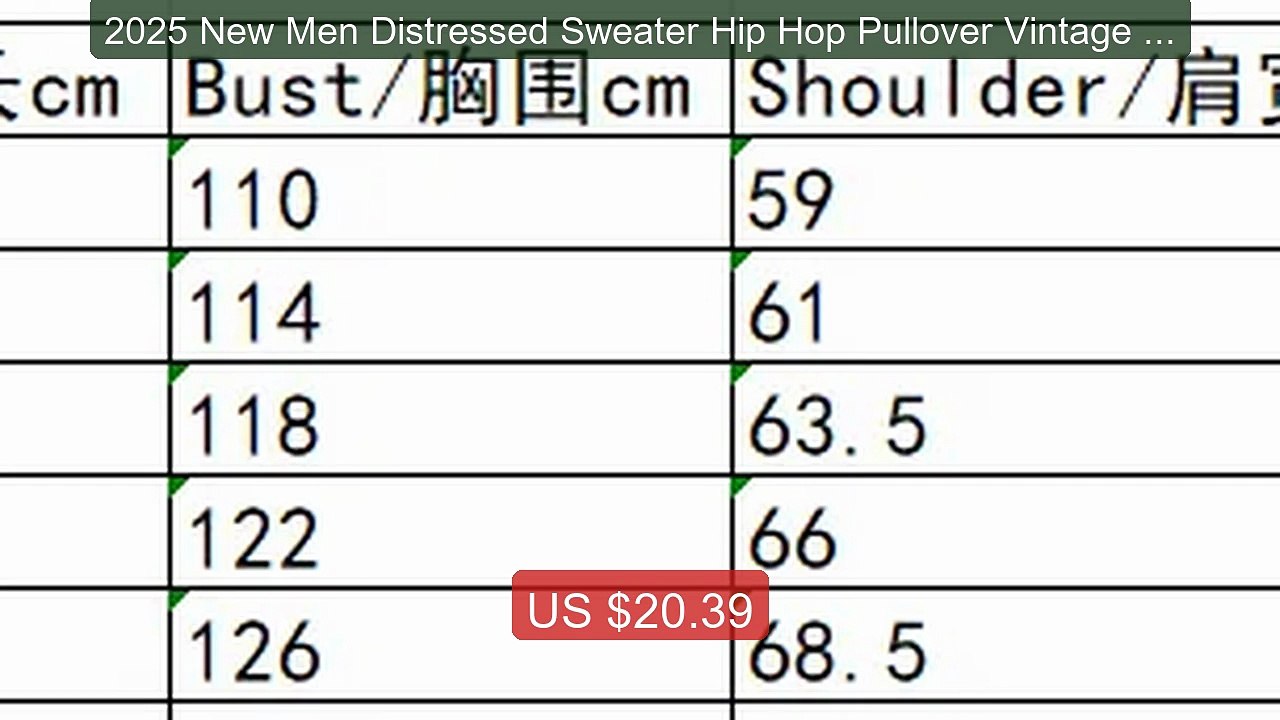 2025 New Men Distressed Sweater Hip Hop Pullover Vintage Casua... -- Hot Deal 2026 | Limited Offer!