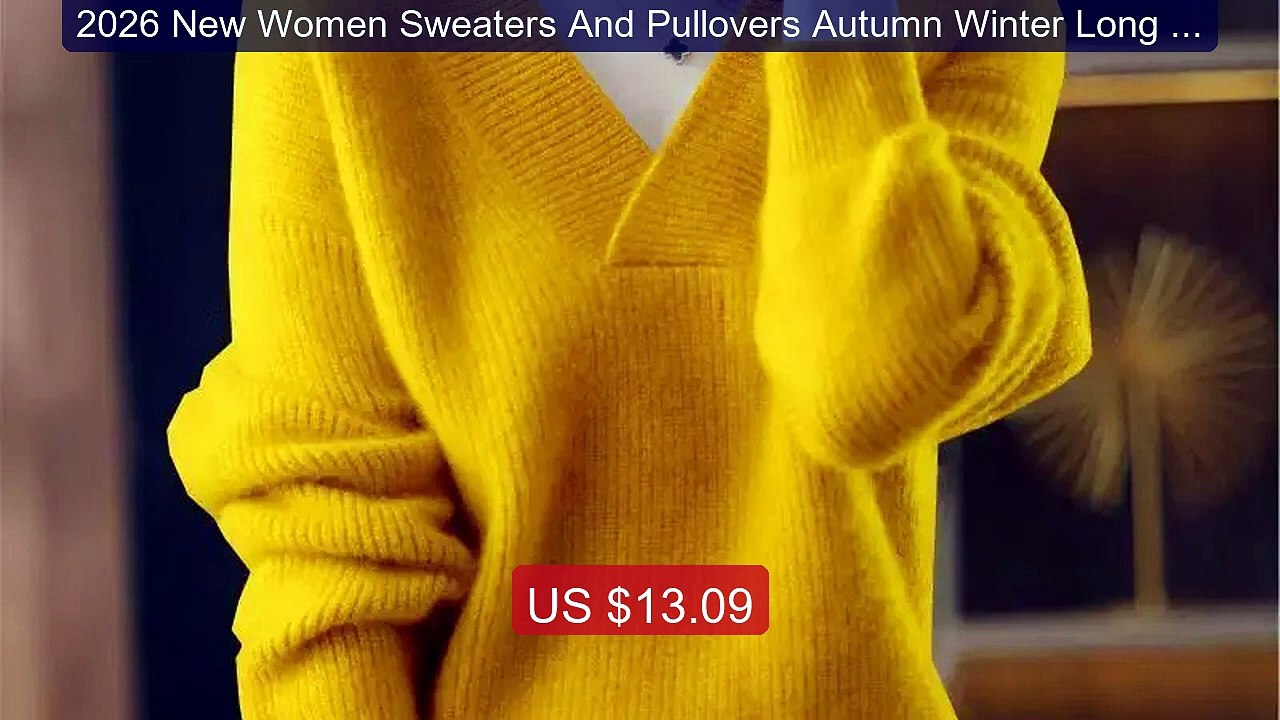 2026 New Women Sweaters And Pullovers Autumn Winter Long Sleeve V-N... -- Top Rated 2026 | Buy Now!