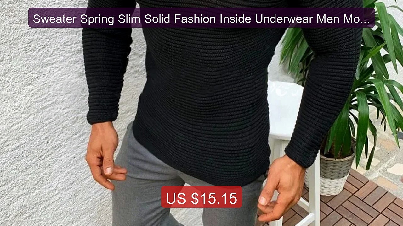 Sweater Spring Slim Solid Fashion Inside Underwear Men Mock Ne... -- Best Buy 2026 | Great Quality!