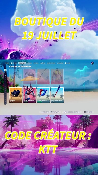 Boutique du 19 Juillet 2026 ! Nouveau skin & mascotte galaxie !