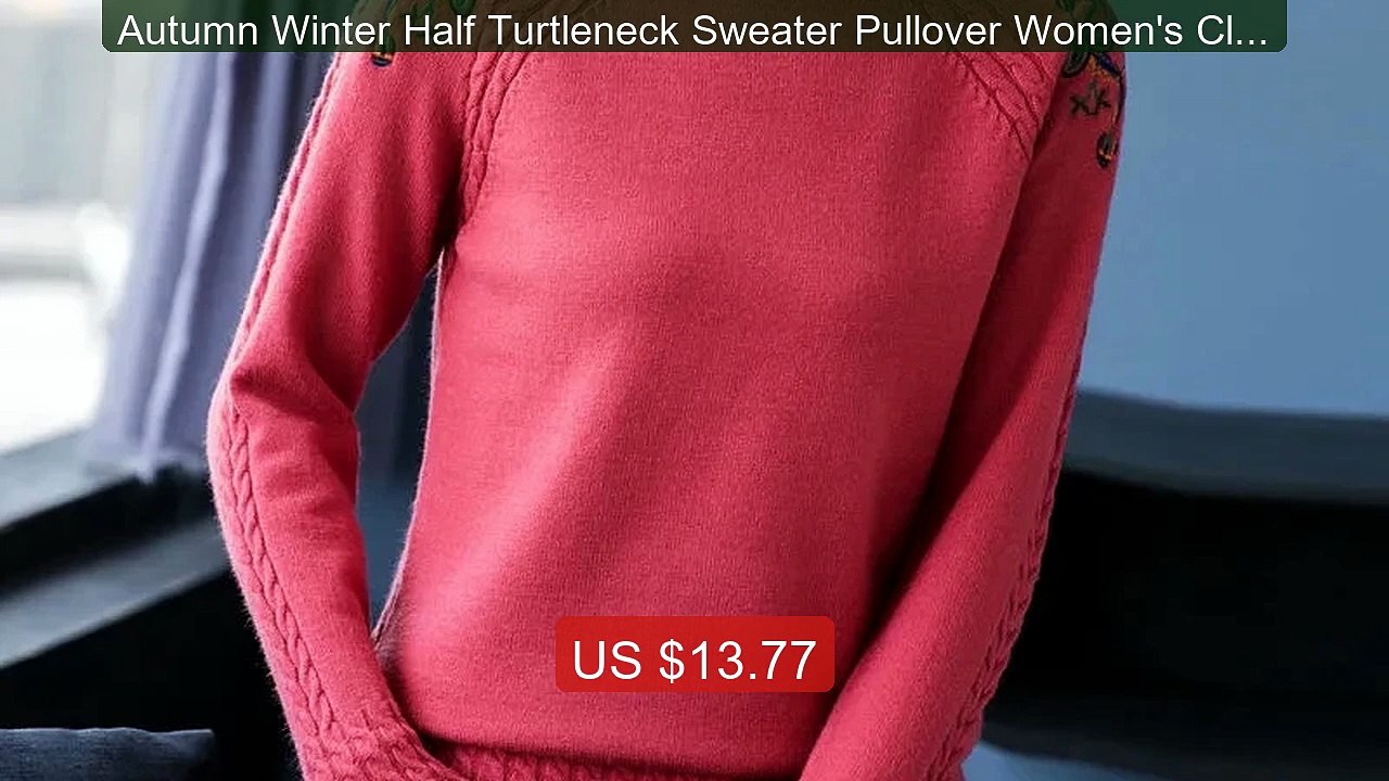 Autumn Winter Half Turtleneck Sweater Pullover Women's Clothin... -- Hot Deal 2026 | Limited Offer!