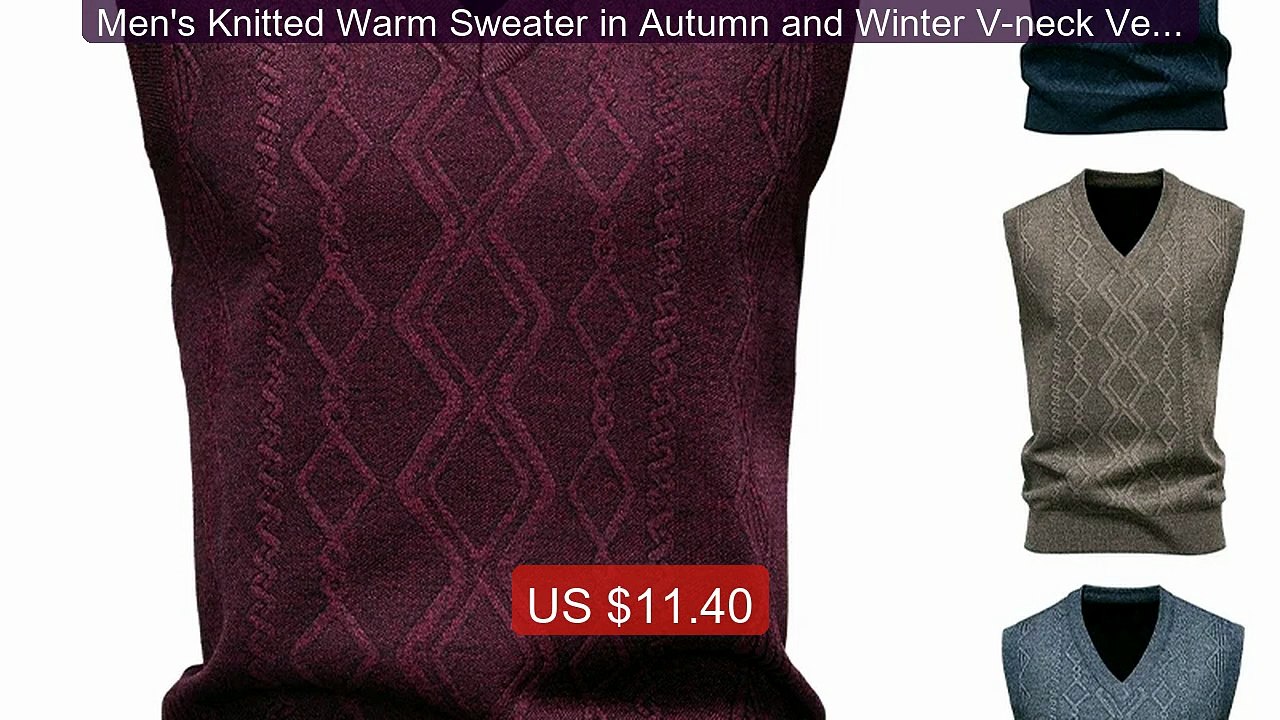 Men's Knitted Warm Sweater in Autumn and Winter V-neck Vest D... -- Amazing Value 2026 | Must Have!