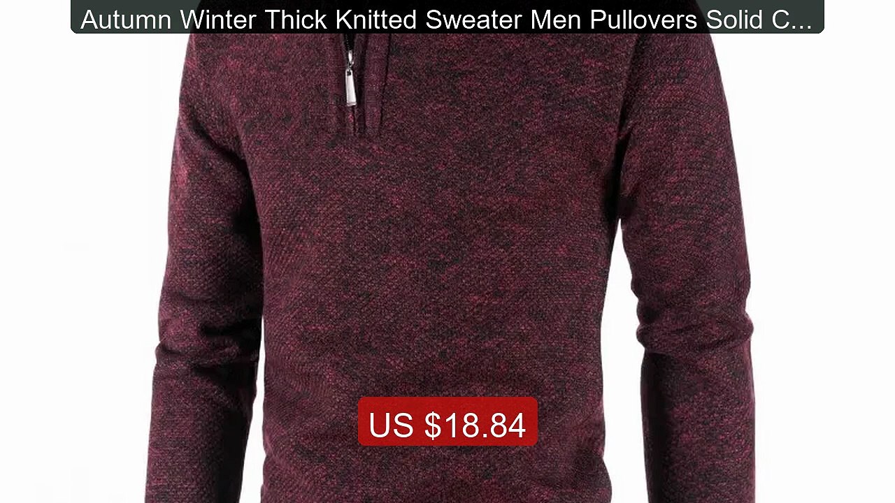 Autumn Winter Thick Knitted Sweater Men Pullovers Solid Color ... -- Best Buy 2026 | Great Quality!