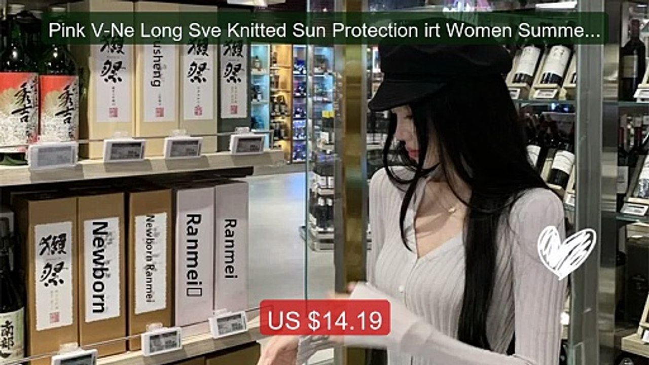 Pink V-Ne Long Sve Knitted Sun Protection irt Women Summer ... -- Top Pick 2026 | Unbeatable Price!