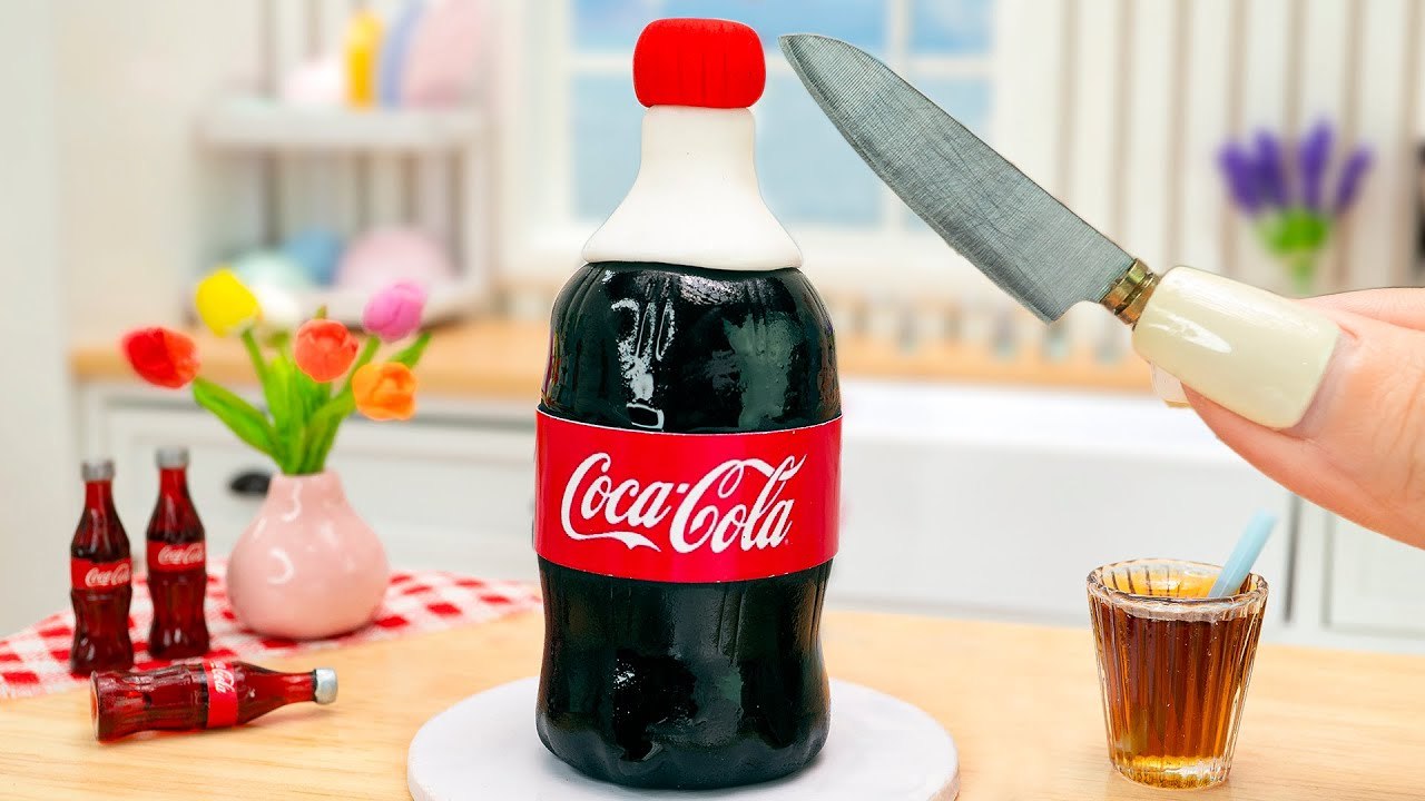 Best Realistic Miniature COCA-COLA Cake Decorating Idea - Awesome Tiny Fondant Cake Recipe Idea