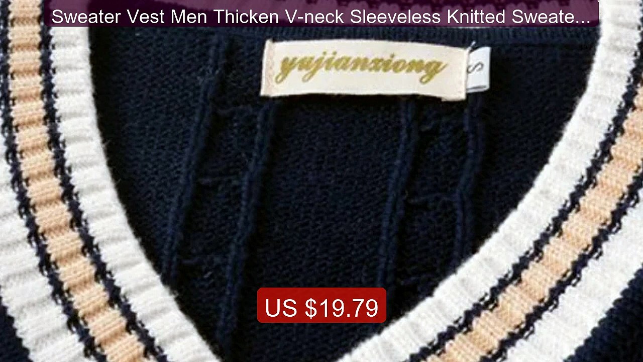 Sweater Vest Men Thicken V-neck Sleeveless Knitted Sweaters... -- Top Pick 2026 | Unbeatable Price!