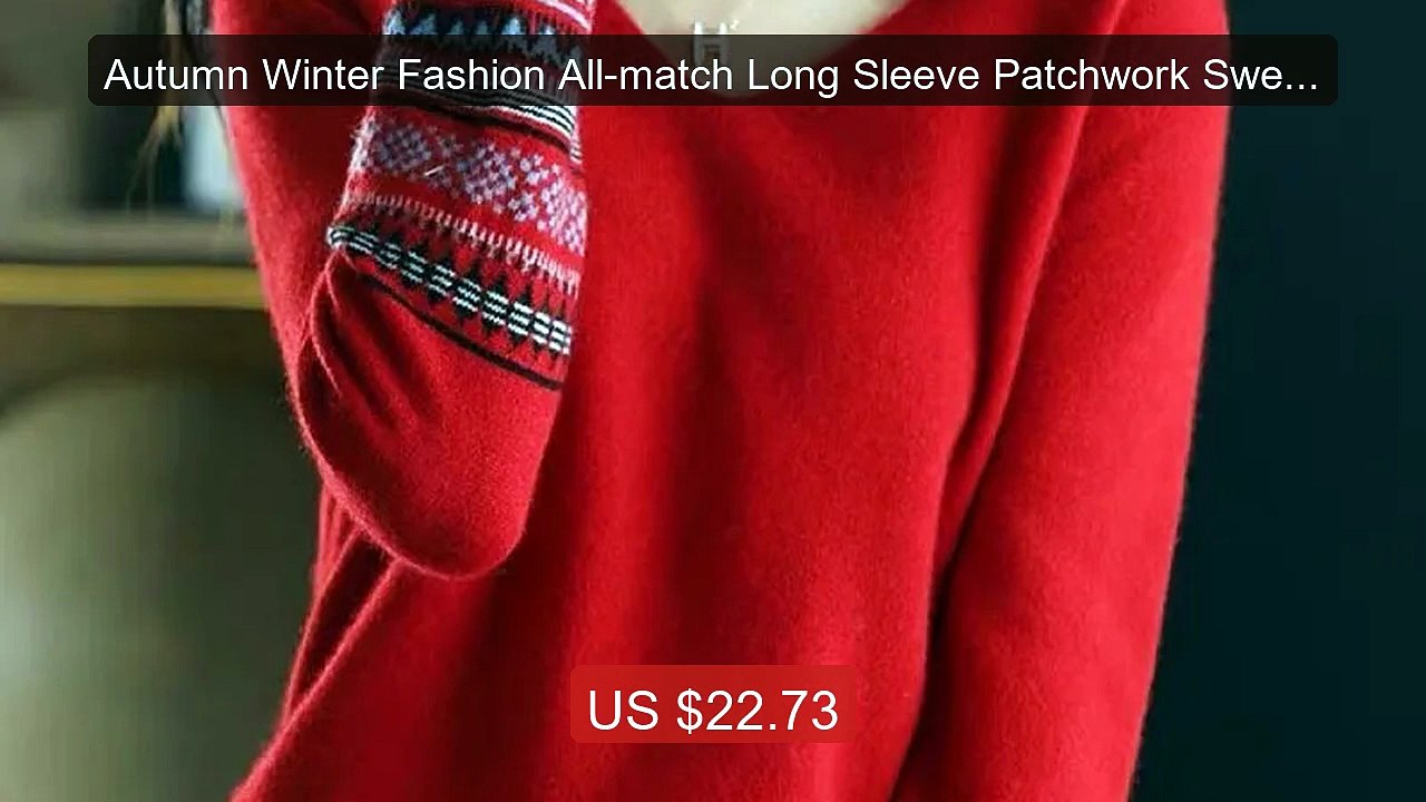 Autumn Winter Fashion All-match Long Sleeve Patchwork Sweaters... -- Hot Deal 2026 | Limited Offer!