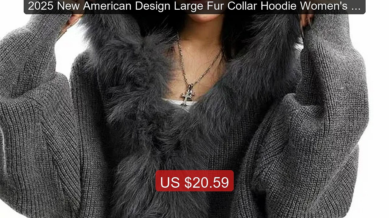 2025 New American Design Large Fur Collar Hoodie Women's Au... -- Top Pick 2026 | Unbeatable Price!